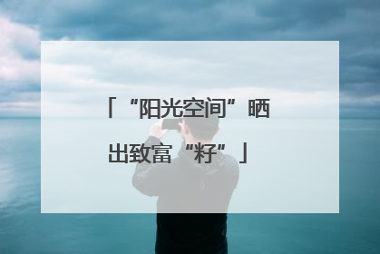 “阳光空间”晒出致富“籽”